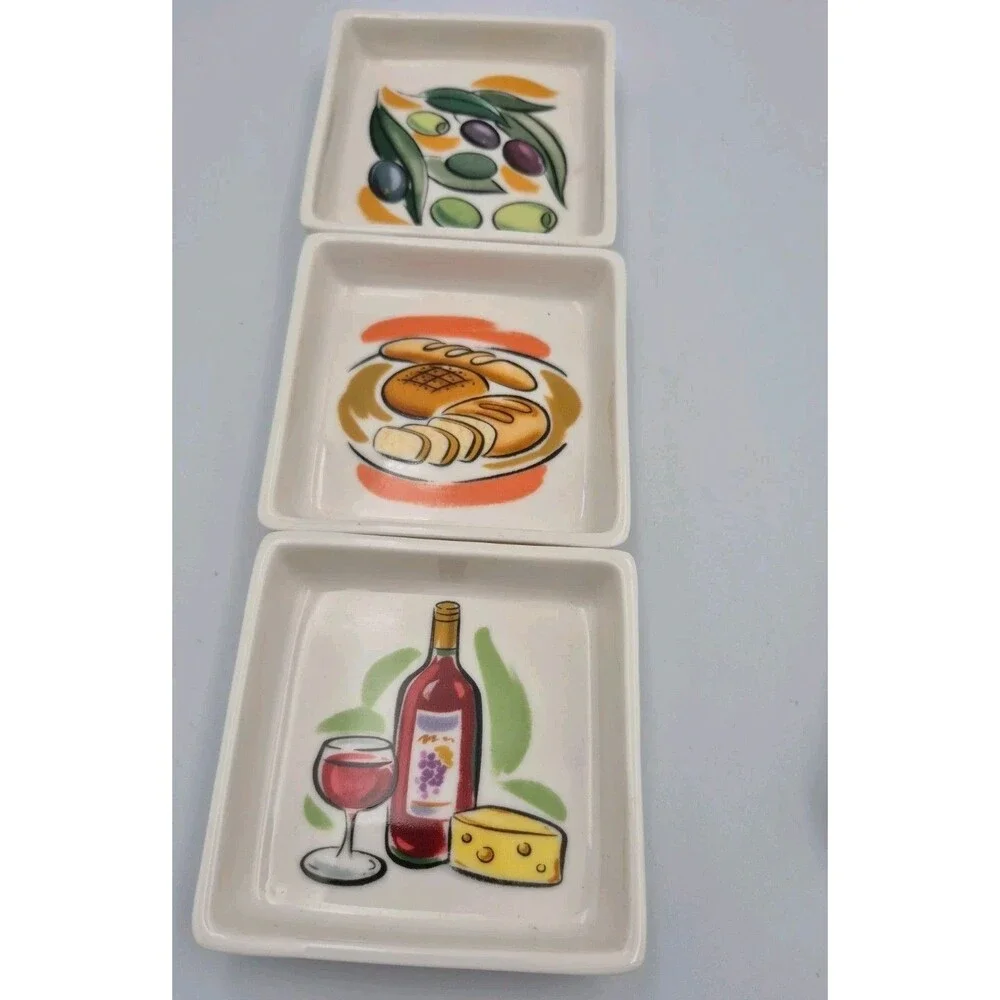 Vintage  Avon Party Crudité Cracker or Bread & Toppings Servers Trays Great Cond